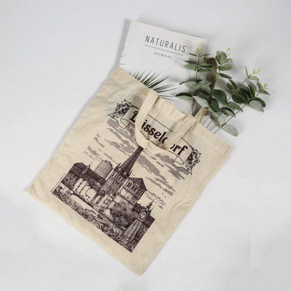 Full color custom logo screen printed vintage plain eco friendly shopping cotton canvas beach tote bag - Image 3