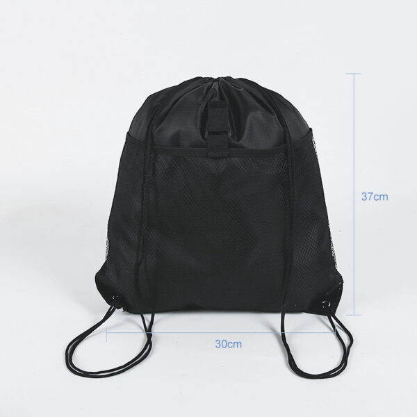 Custom reusable black foldable eco friendly PET mesh drawstring bag - Image 2