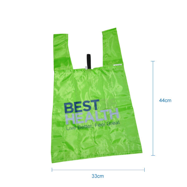 Heavy duty grocery large reusable 190t polyester foldable shopping tote bag - Image 2