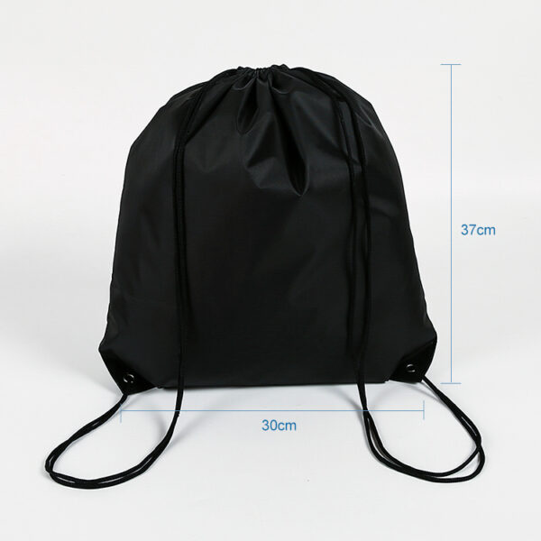 Custom logo printed black PET packaging sport drawstring bag - Image 2