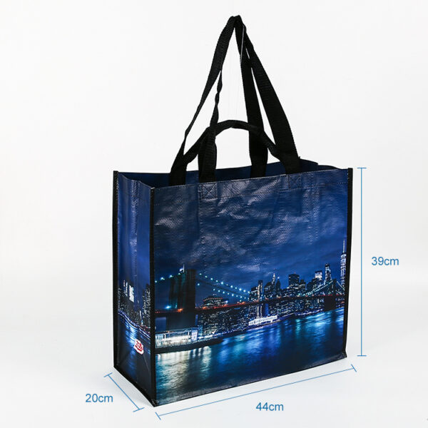 Wholesale custom printed eco friendly resuabale high end custom logo pp woven shopping bag - Image 3