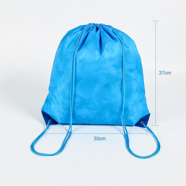 Custom logo blue durable smooth eco friendly gym drawstring bag - Image 2