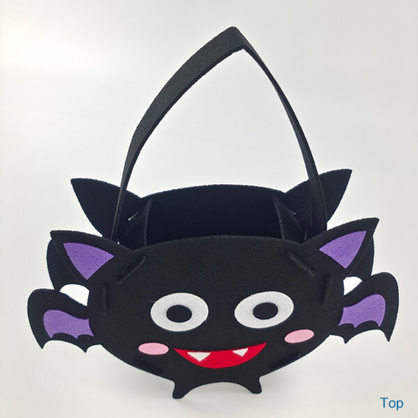 Children cute bat animal halloween felt material tote handle bag - Image 3