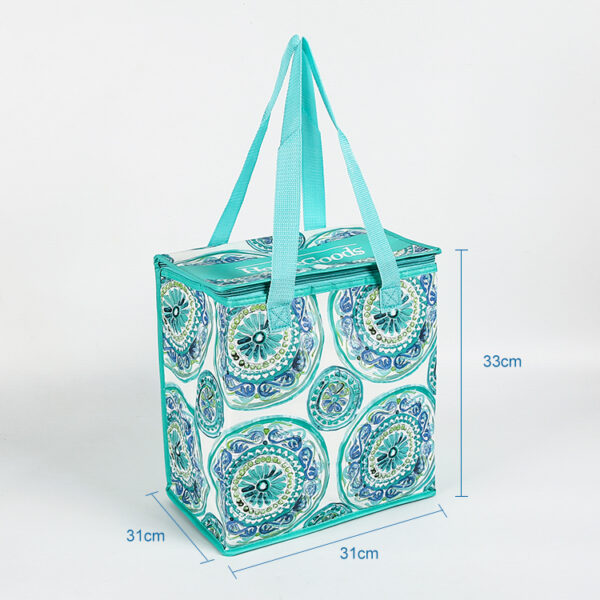 Shopping insulated non woven cooler tote bags with zip - Image 2