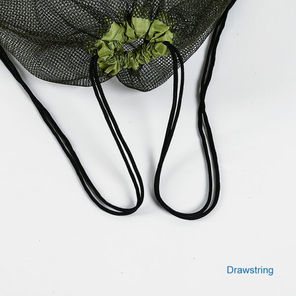 Custom reusable yellow mesh drawstring bag - Image 3