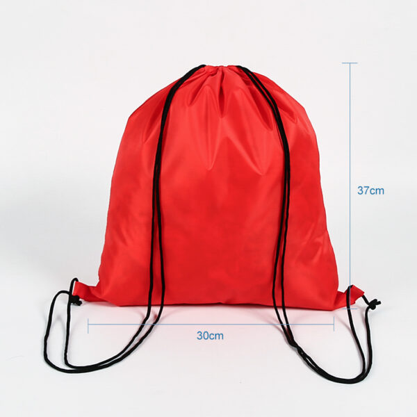 Customized red eco friendly reusable PET shopping drawstring bag - Image 2