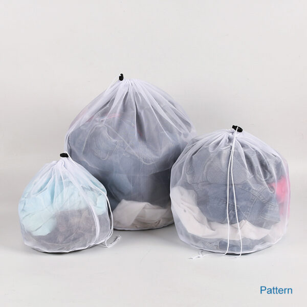 ECO travel foldable custom mesh laundry packaging bag with drawstring strap for hotels - Image 6