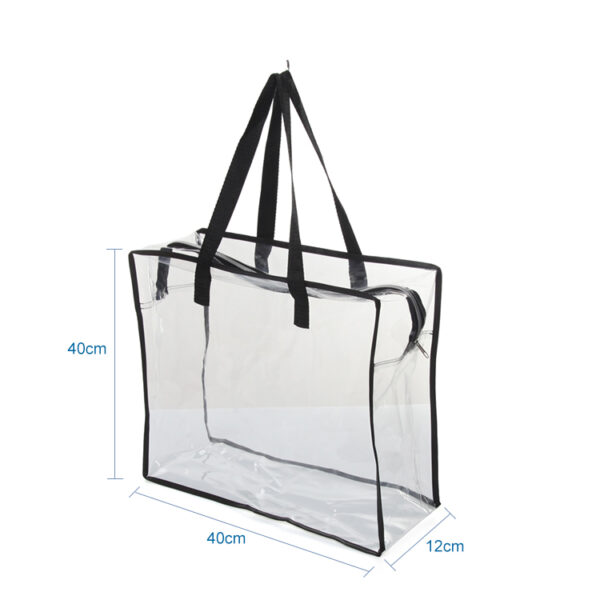 High quality custom design logo reusable clear shopping tote beach bag - Image 2