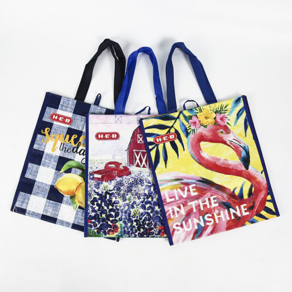 Eco friendly custom printed PP woven reusable shopping bags - Image 4