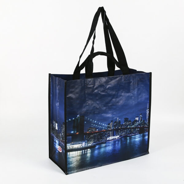 Wholesale custom printed eco friendly resuabale high end custom logo pp woven shopping bag