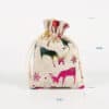 Custom printed jute kids custom logo reindeer drawstring gift bag