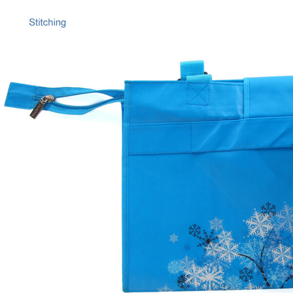 Custom logo printed biodegradable lifestyle pp non woven shopping bag with zipper - Image 3