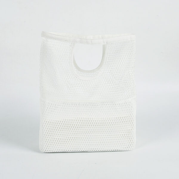 Wholesale Reusable eco friendly white canvas polyester mesh shopping tote bag