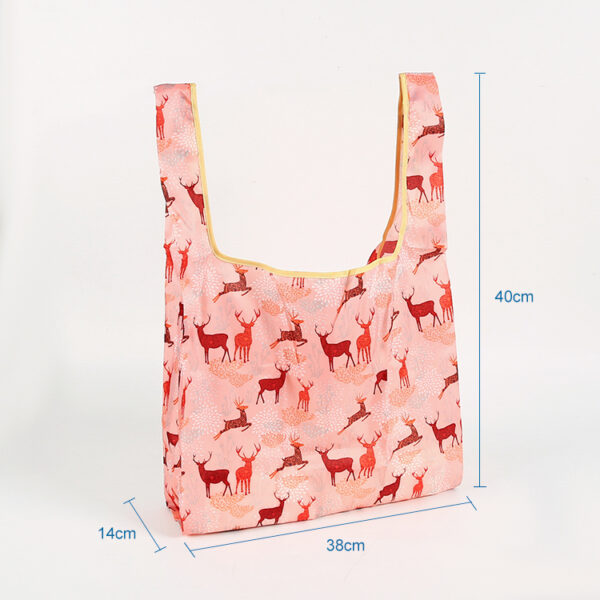 420D PET eco friendly sublimation print animal folding shopping bag - Image 3