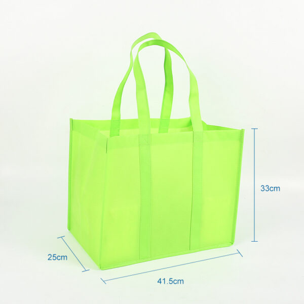 Grocery blank wholesale bulk green shopping tote bag without printed logo - Image 2