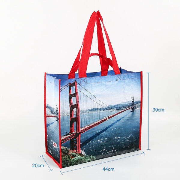 Wholesale eco friendly custom printed PP woven tote shopping bag - Image 3