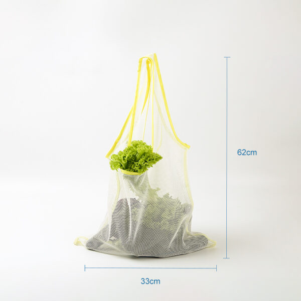 Custom storage packaging recyclable food grade pet mesh handle bag for fruits and vegetables - Image 3