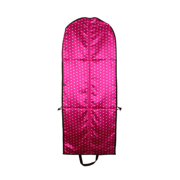 Custom made wholesale cheap hot pink color satin polyester wedding dresses costume suit cover garment bag