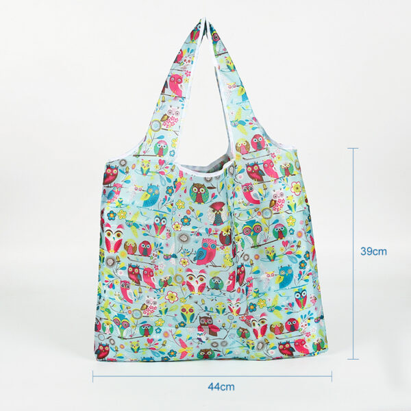 Eco friendly  fashion 190T PET custom foldable reusable travel shopping bags - Image 3