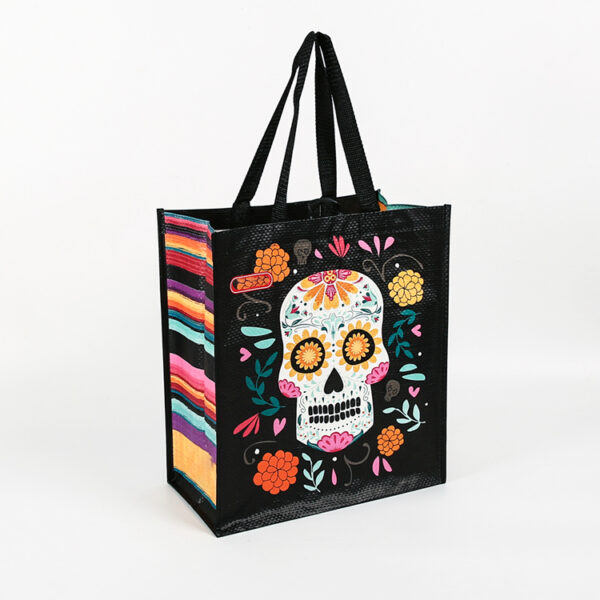 Wholesale portable black glossy cheap reusable small shopping bags