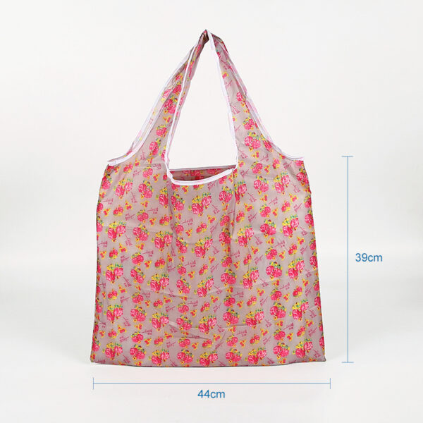 Custom190T PET waterproof reusable foldable tote bag - Image 3