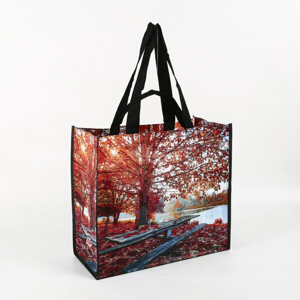 Wholesale custom printed eco friendly PP woven reusable large fall tote bag