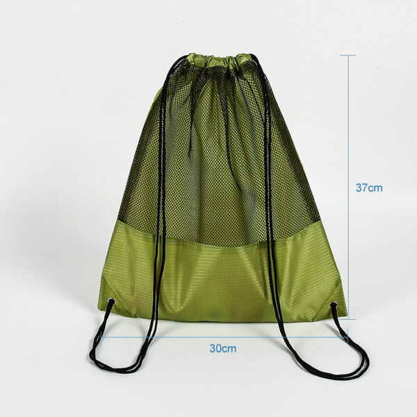 Customized promotional small green eco PET mesh package drawstring bag - Image 2