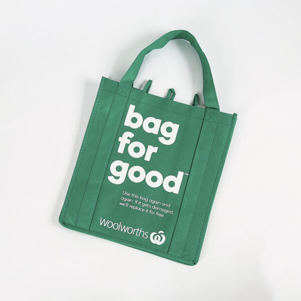 Private label reusable reinforced handle grocery non woven fabric tote shopping bags with custom logo - Image 4