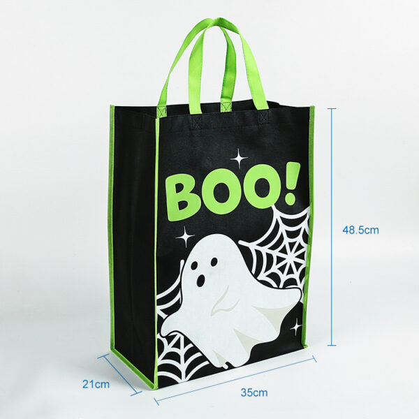 Eco friendly black medium cute reusable halloween non woven tote bags - Image 3