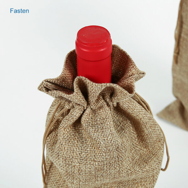 High quality wholesale jute single wine tote bottle bag - Image 6