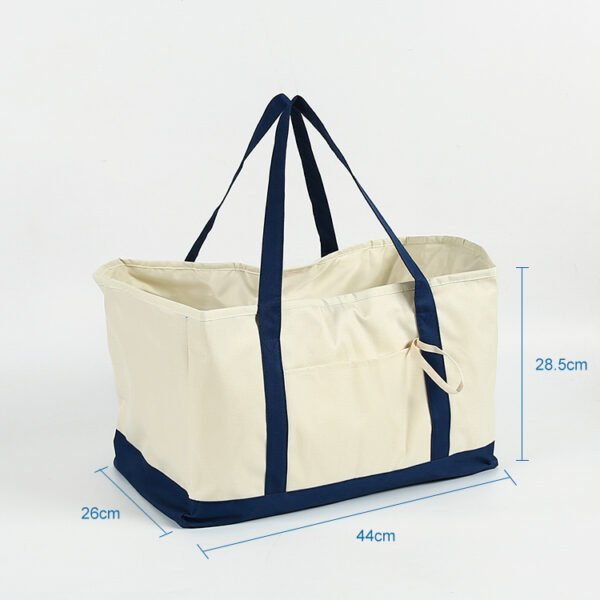 Jumbo recyclable PET packable tote beach bag with multipocket - Image 2