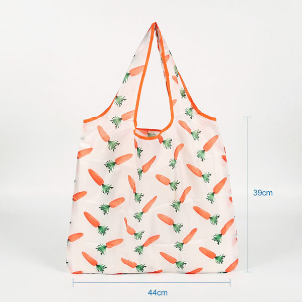 Eco friendly 190T PET customised recycled foldable shopping bag with pockets - Image 3