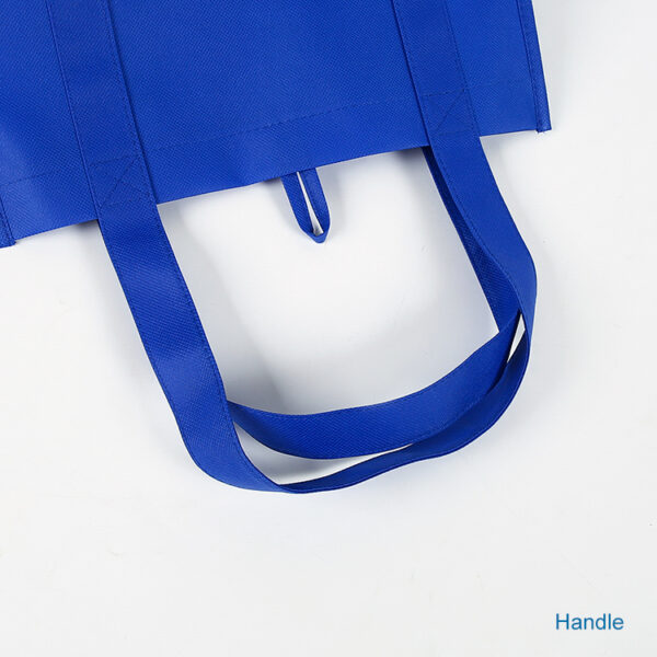 Hot sell blue solid color casual reusable pp non woven shopping tote bag - Image 5