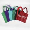 Private label reusable reinforced handle grocery non woven fabric tote shopping bags with custom logo
