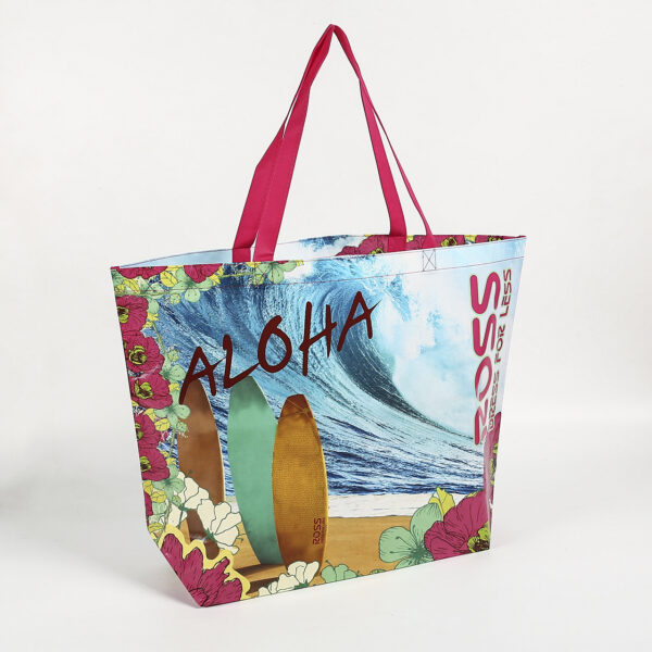 Custom logo PP non woven boat kawaii grocery bags for shopping