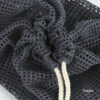 Custom durable reusable black cotton drawstring mesh bag