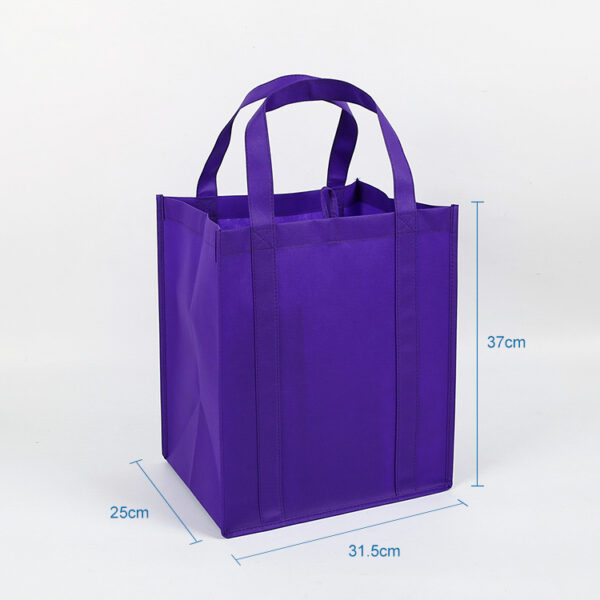 Custom printed purple bulk reusable pp non woven shopping tote bag - Image 2