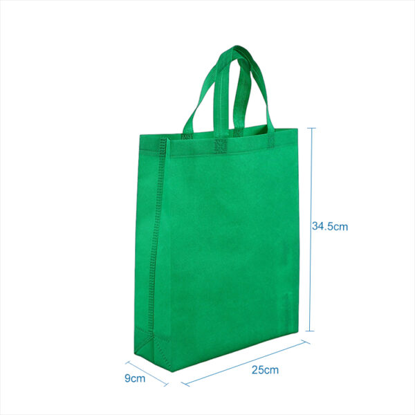 Wholesale green reusable folding grocery nonwoven ultrasonic ecofriendly fabric tote bag - Image 2