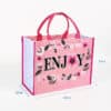 Eco friendly reusable water proof pink pp woven shopping tote bag
