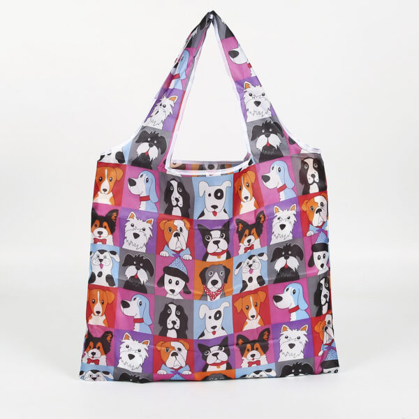 Wholesale 190T PET large capacity fancy polyester sublimation tote travel foldable bags