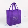 Top quality purple nonwoven reusable shopping tote bags for grocery with logos reusable