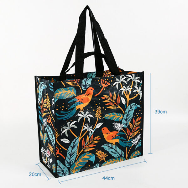 Custom printed eco friendly PP woven heavy duty reusable grocery bags - Image 3