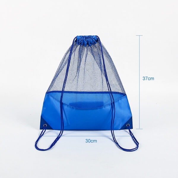 Eco friendly PET mesh reusable net shopping drawstring backpack bag - Image 2