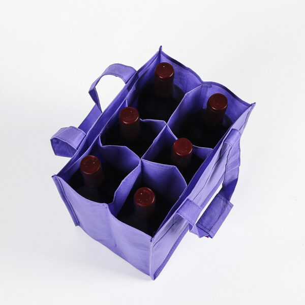 Eco friendly custom imprinted tote non woven wine bags - Image 2