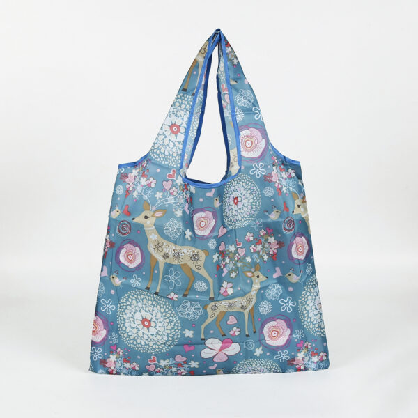 Eco friendly design 190T PET reusable flower high end custom printed tote bags for women