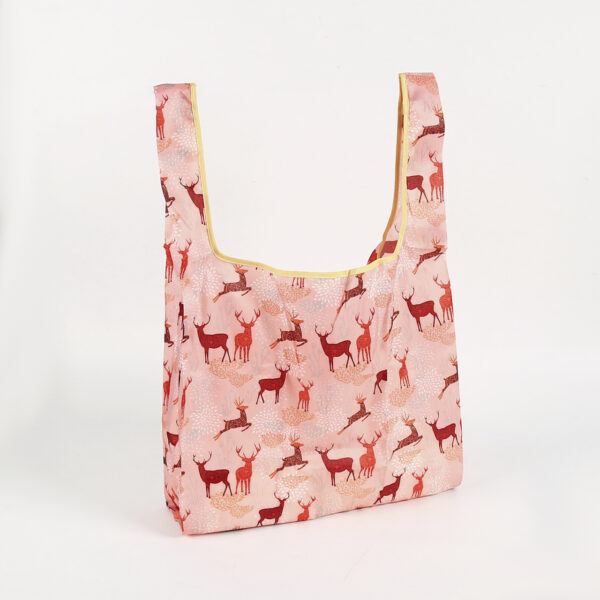 420D PET eco friendly sublimation print animal folding shopping bag