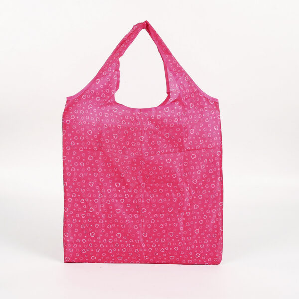 Eco friendly reusable 190T PET logo pockets foldable tote bag