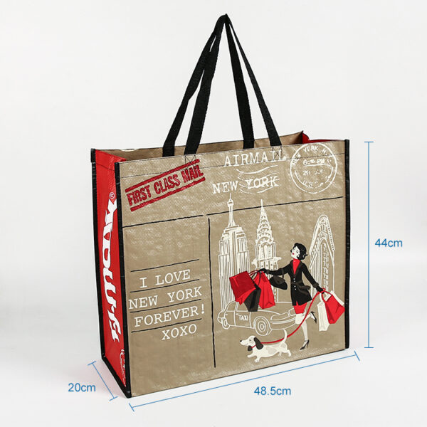 Wholesale PP woven reusable grocery custom eco friendly shopping premium woven bag - Image 3