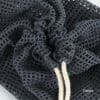 Wholesale eco friendly reusable mesh drawstring cotton black laundry bag