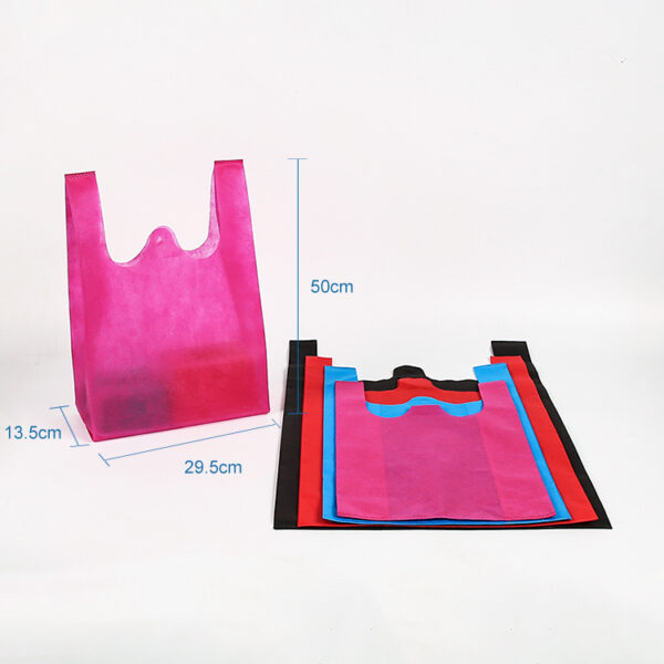 Custom logo eco-friendly silk screen printing PP non woven vest bag - Image 2